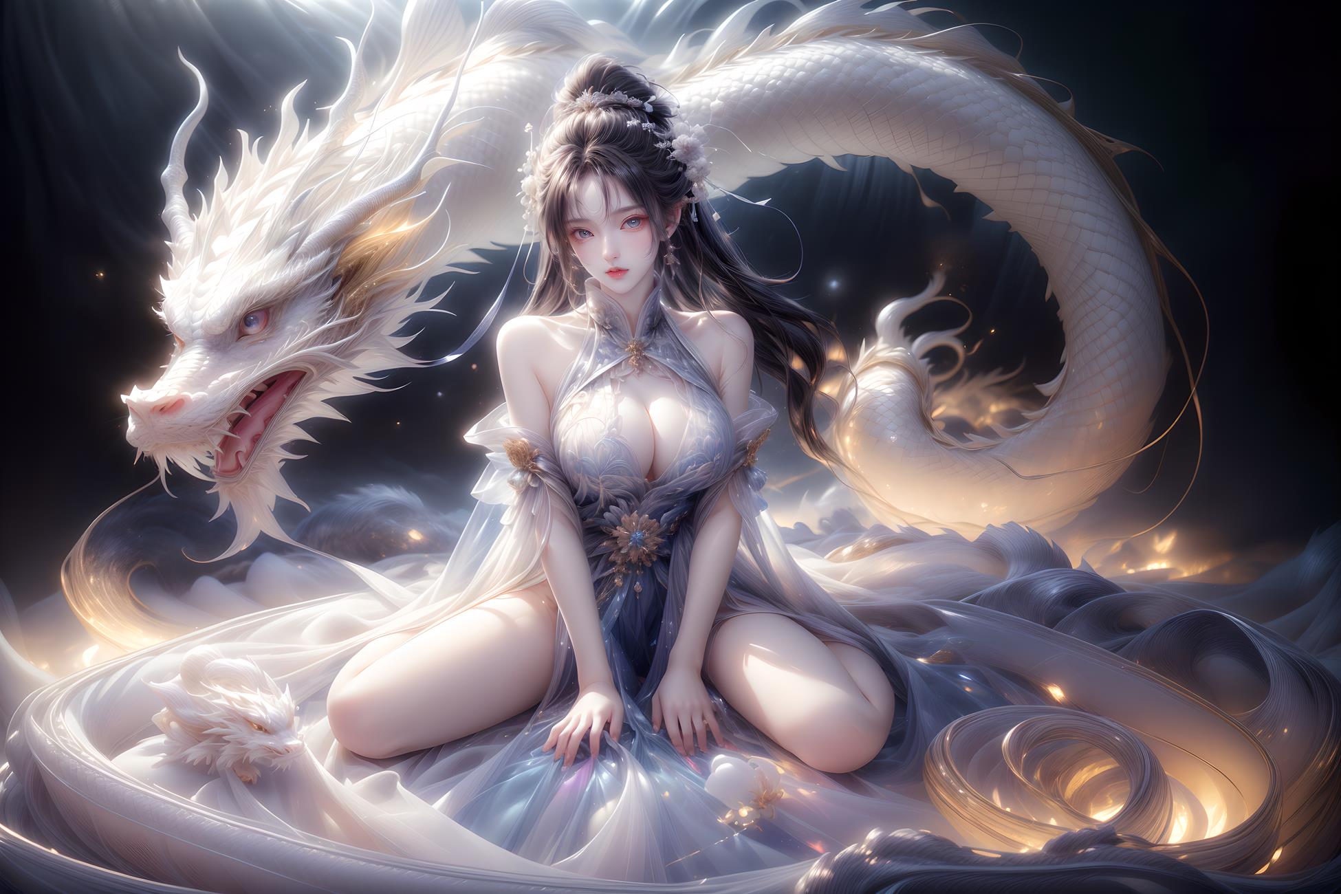 图片[66]-AI绘画 428 白龙和少女[70P] – 速更版-美库