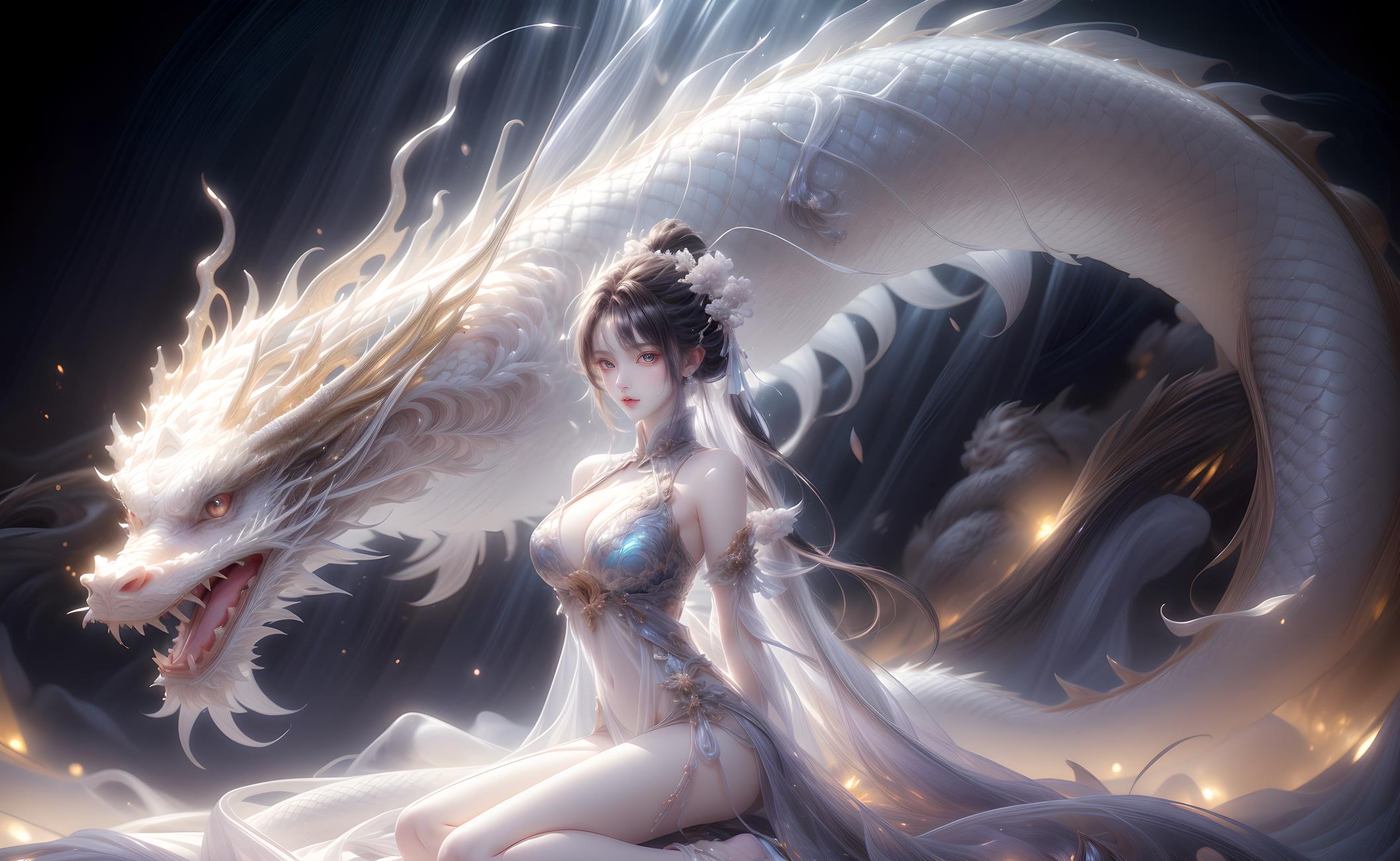 图片[67]-AI绘画 428 白龙和少女[70P] – 速更版-美库