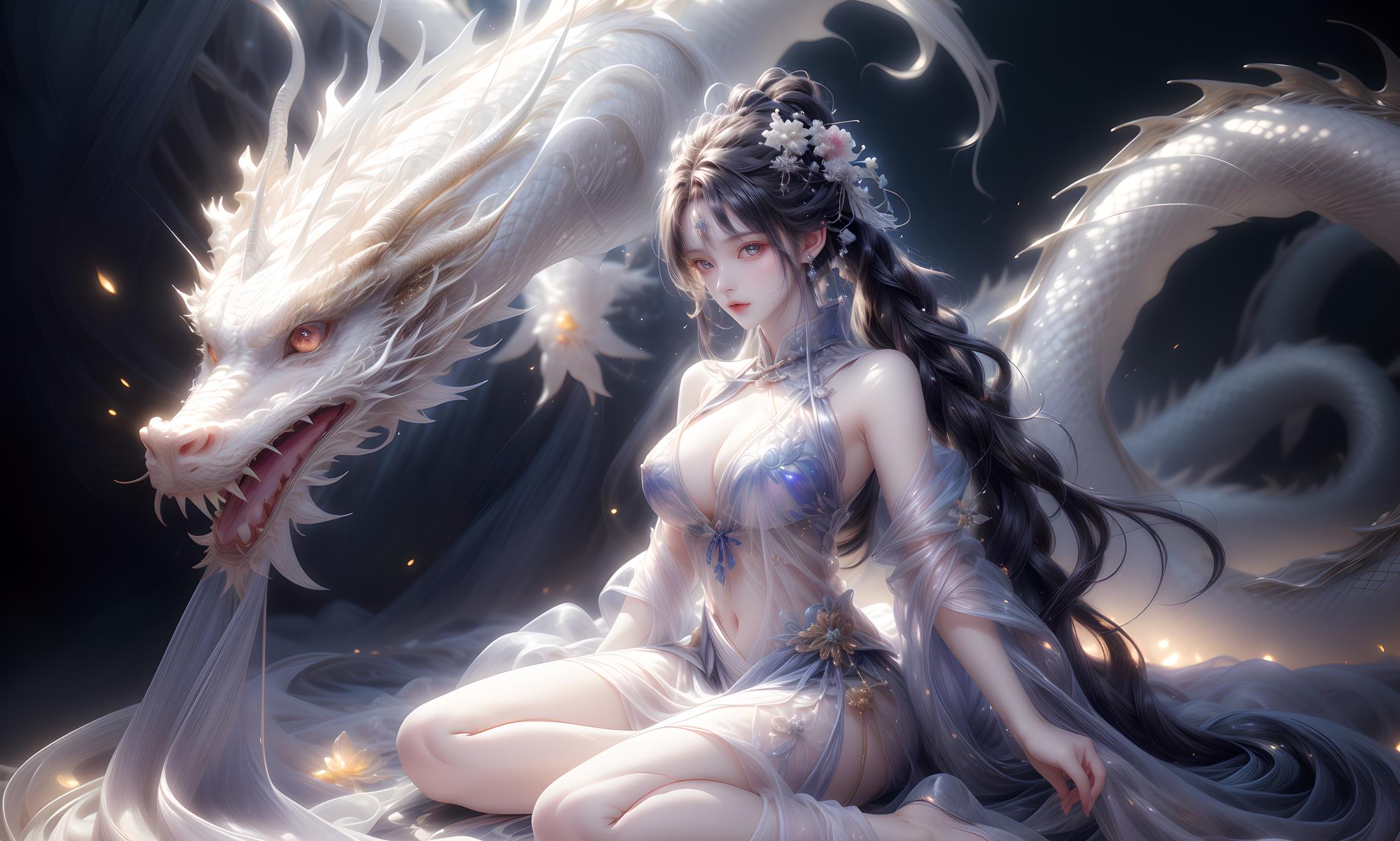 图片[70]-AI绘画 428 白龙和少女[70P] – 速更版-美库