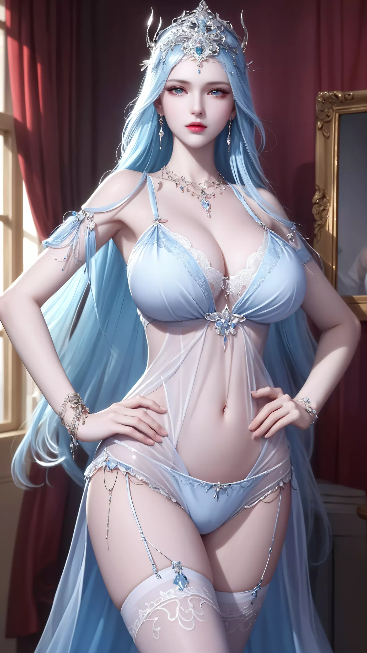 图片[13]-AI绘画 446 波塞西蓝色[38P] – 速更版-美库