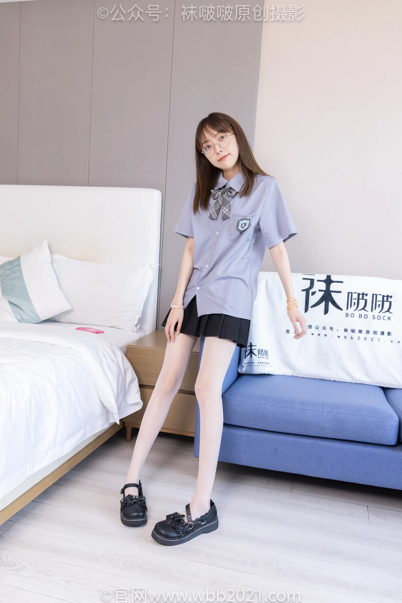 图片[11]-[BoBoSocks袜啵啵]NO.460 稚予-JK制服、皮鞋、帆布鞋、薄白丝[133P] – 速更版-美库