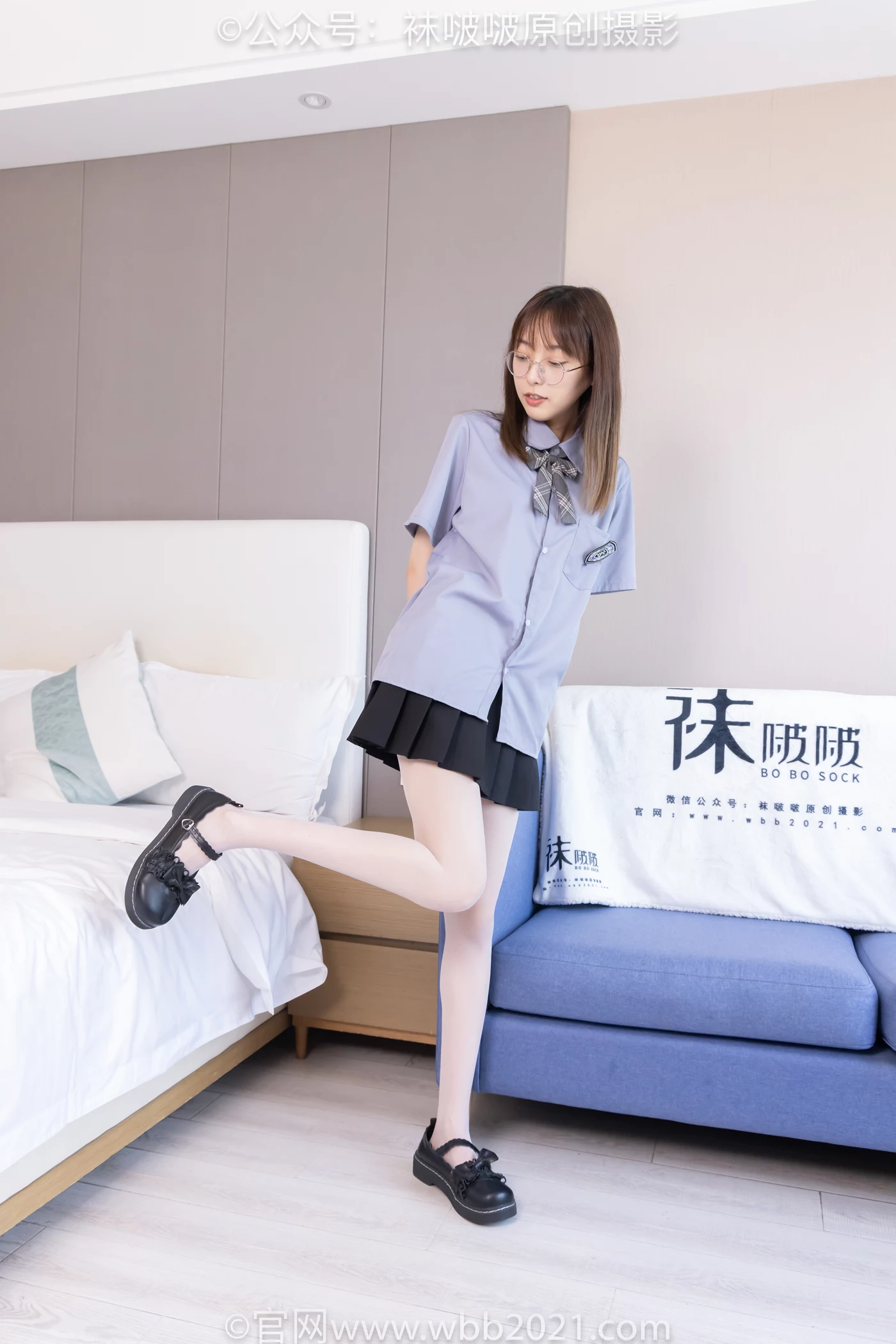 图片[12]-[BoBoSocks袜啵啵]NO.460 稚予-JK制服、皮鞋、帆布鞋、薄白丝[133P] – 速更版-美库