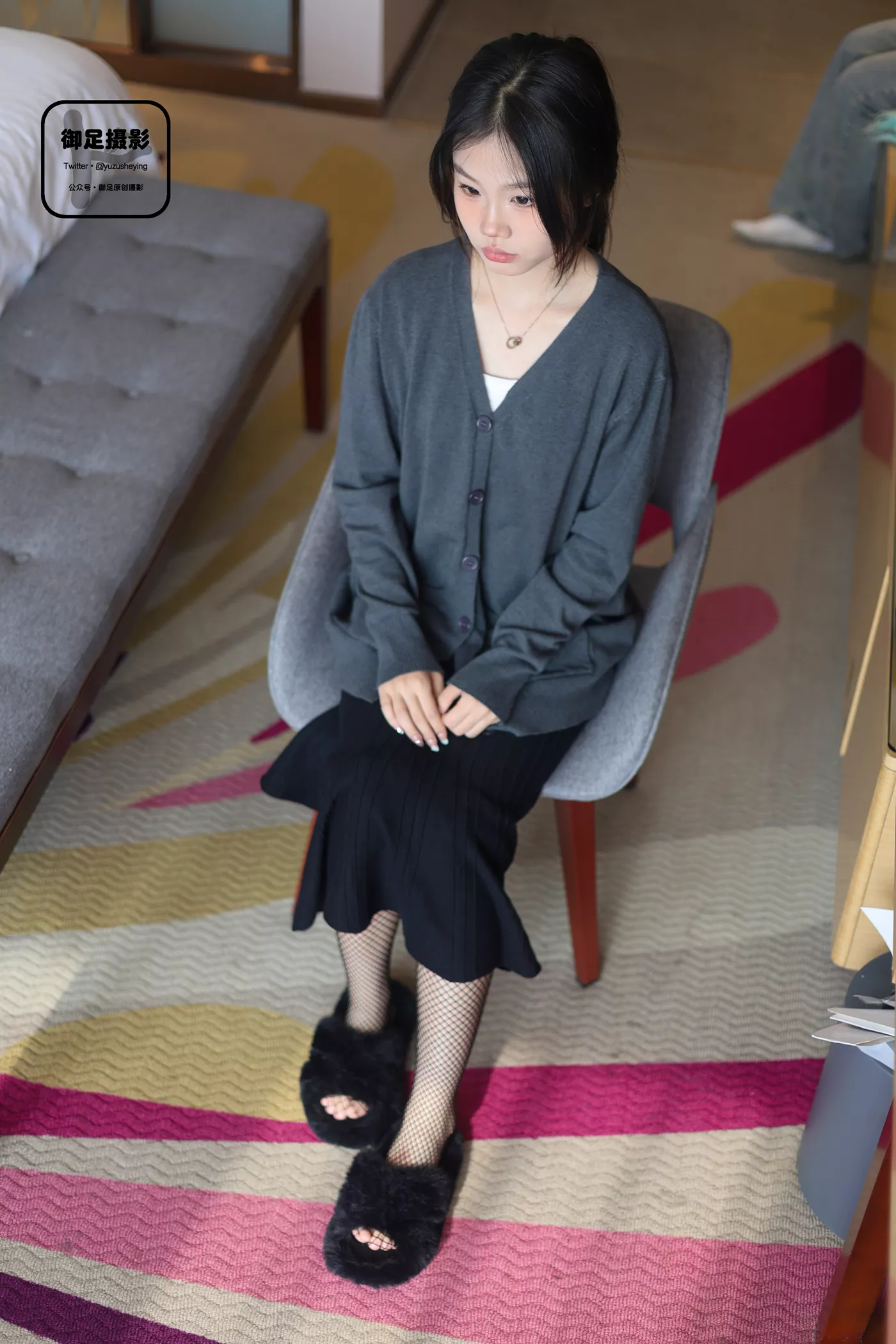 图片[39]-御足摄影 NO.018 – 毛毛鞋网袜[77P] – 速更版-美库