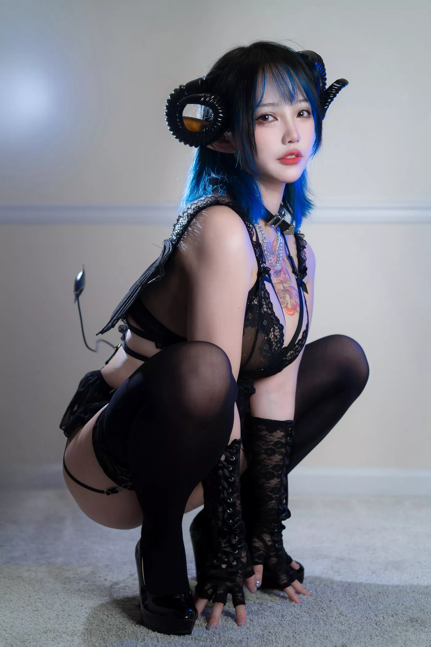 图片[15]-狐洛洛子  – 深蓝魅魔[27P] – 速更版-美库