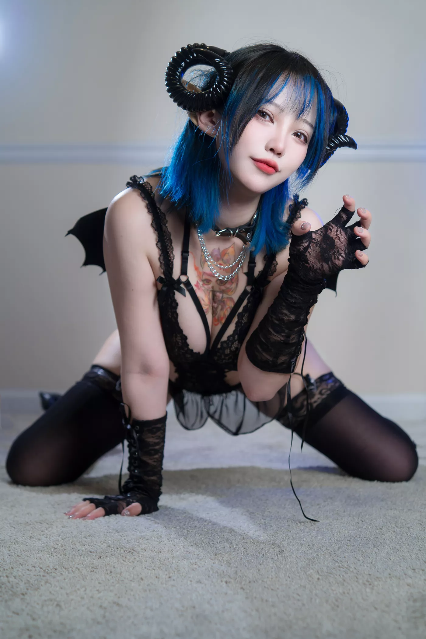 图片[21]-狐洛洛子  – 深蓝魅魔[27P] – 速更版-美库