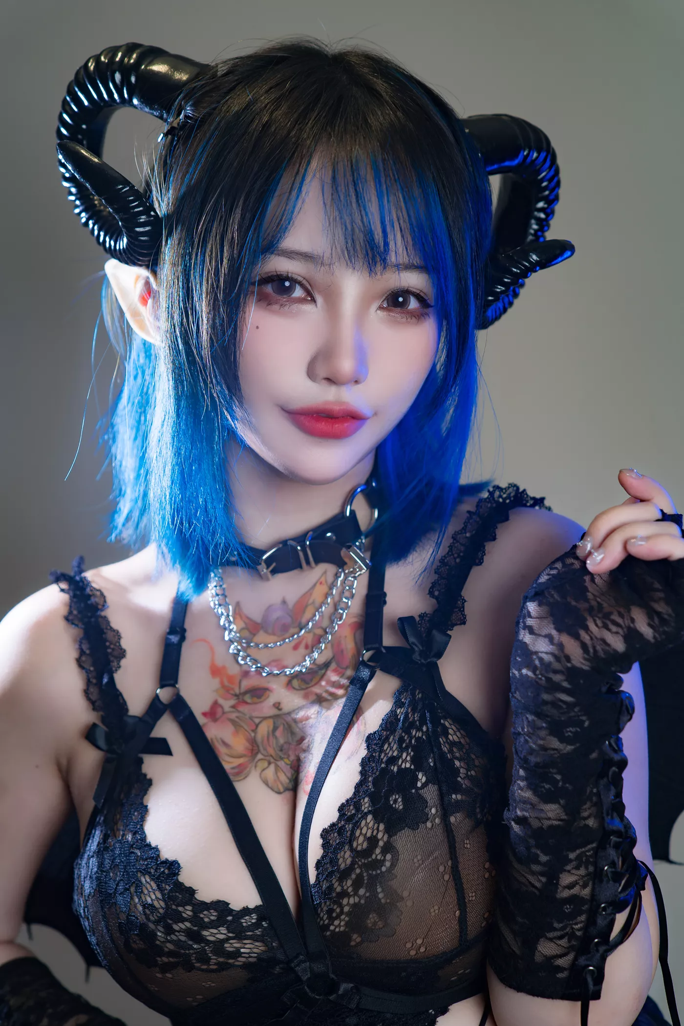 图片[23]-狐洛洛子  – 深蓝魅魔[27P] – 速更版-美库