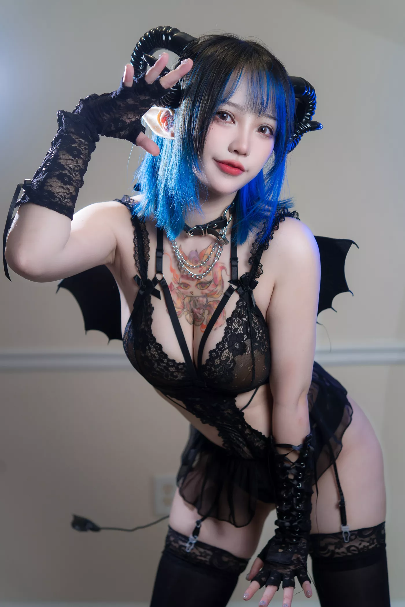 图片[26]-狐洛洛子  – 深蓝魅魔[27P] – 速更版-美库