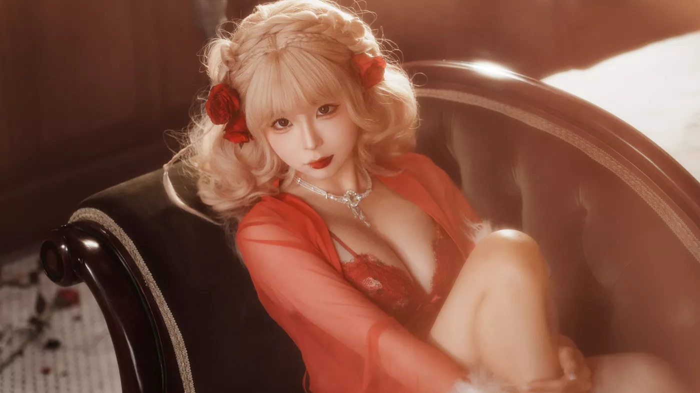 图片[14]-蠢沫沫  – 黑红纱裙[39P] – 速更版-美库