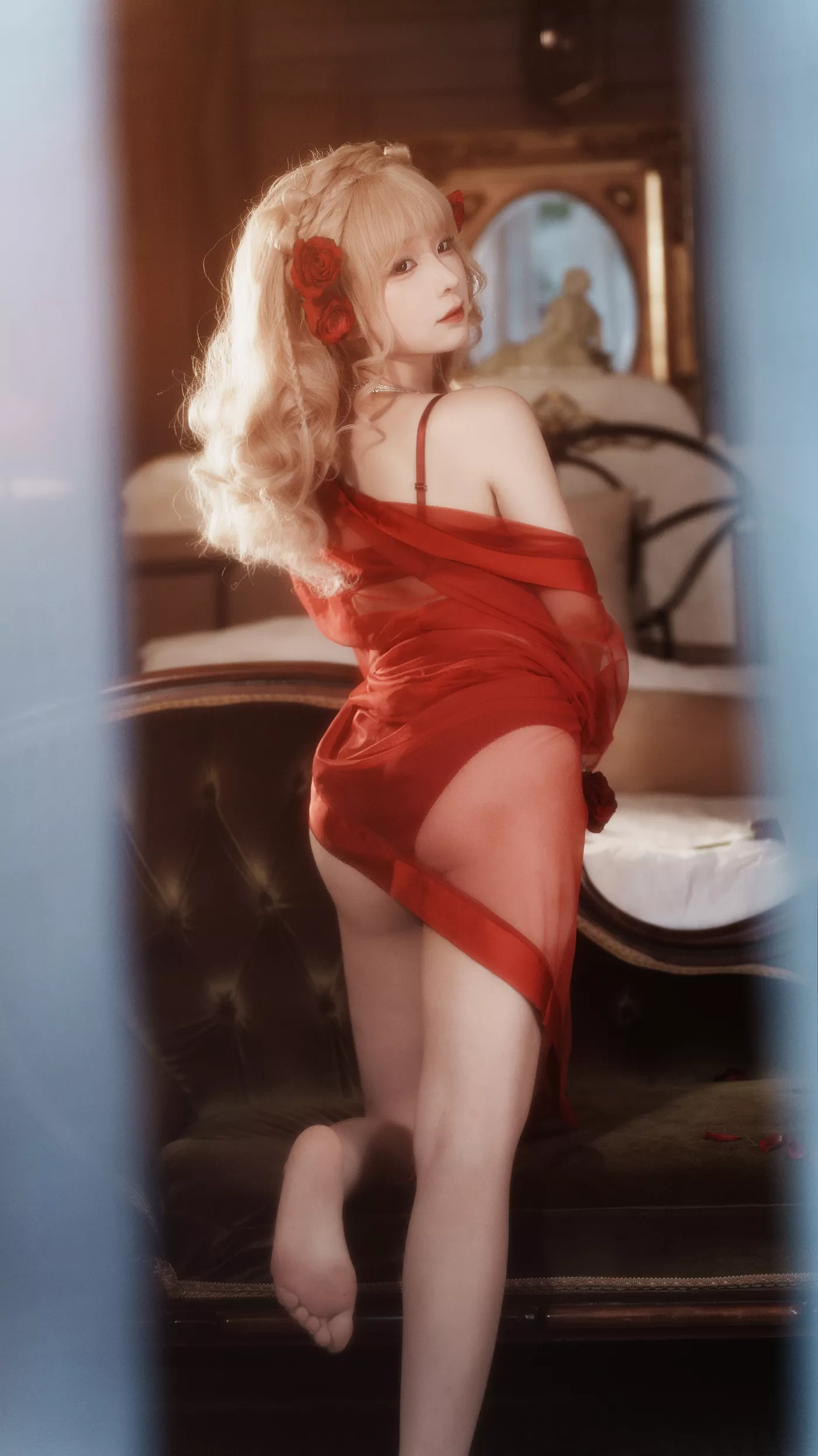 图片[17]-蠢沫沫  – 黑红纱裙[39P] – 速更版-美库