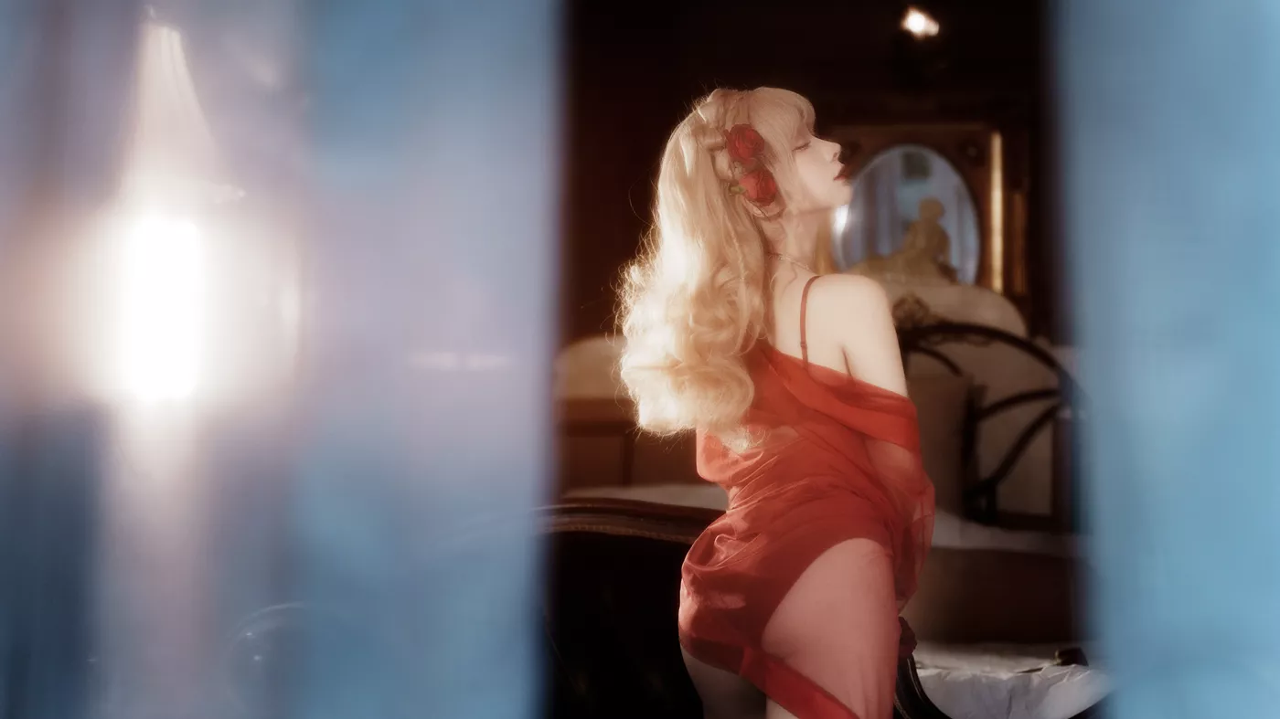 图片[19]-蠢沫沫  – 黑红纱裙[39P] – 速更版-美库