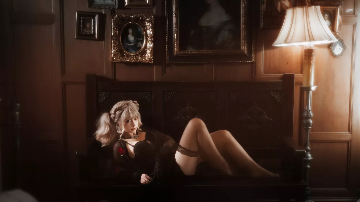 图片[29]-蠢沫沫  – 黑红纱裙[39P] – 速更版-美库