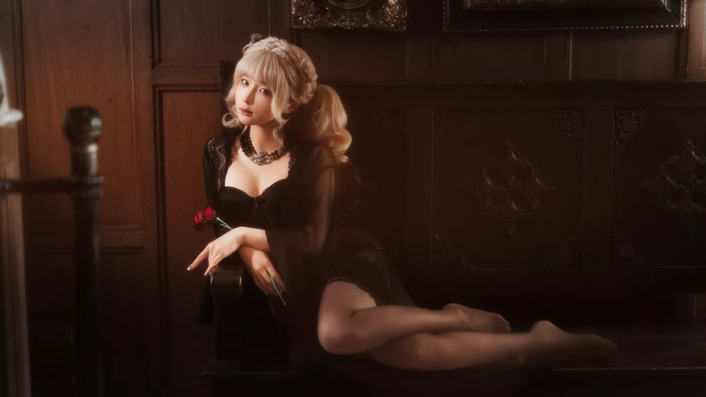 图片[30]-蠢沫沫  – 黑红纱裙[39P] – 速更版-美库