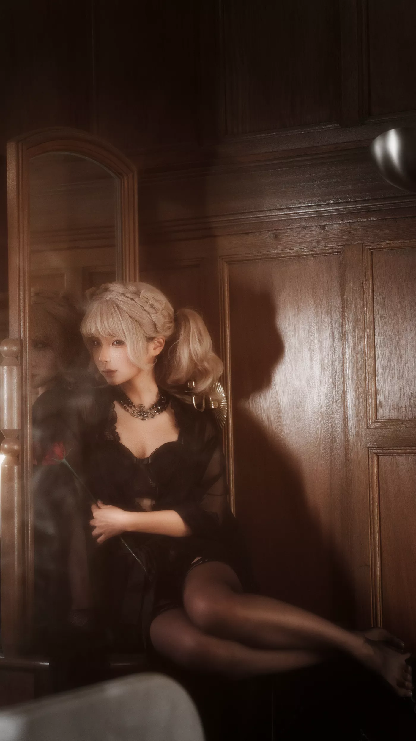 图片[32]-蠢沫沫  – 黑红纱裙[39P] – 速更版-美库