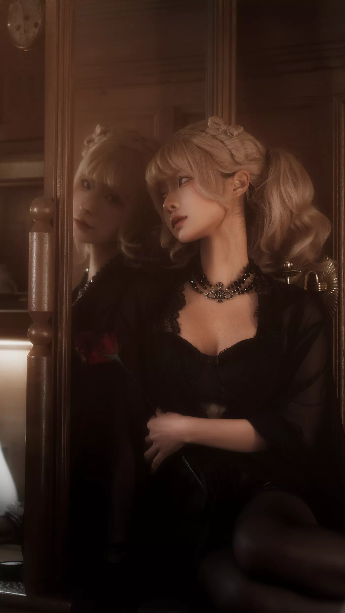 图片[33]-蠢沫沫  – 黑红纱裙[39P] – 速更版-美库