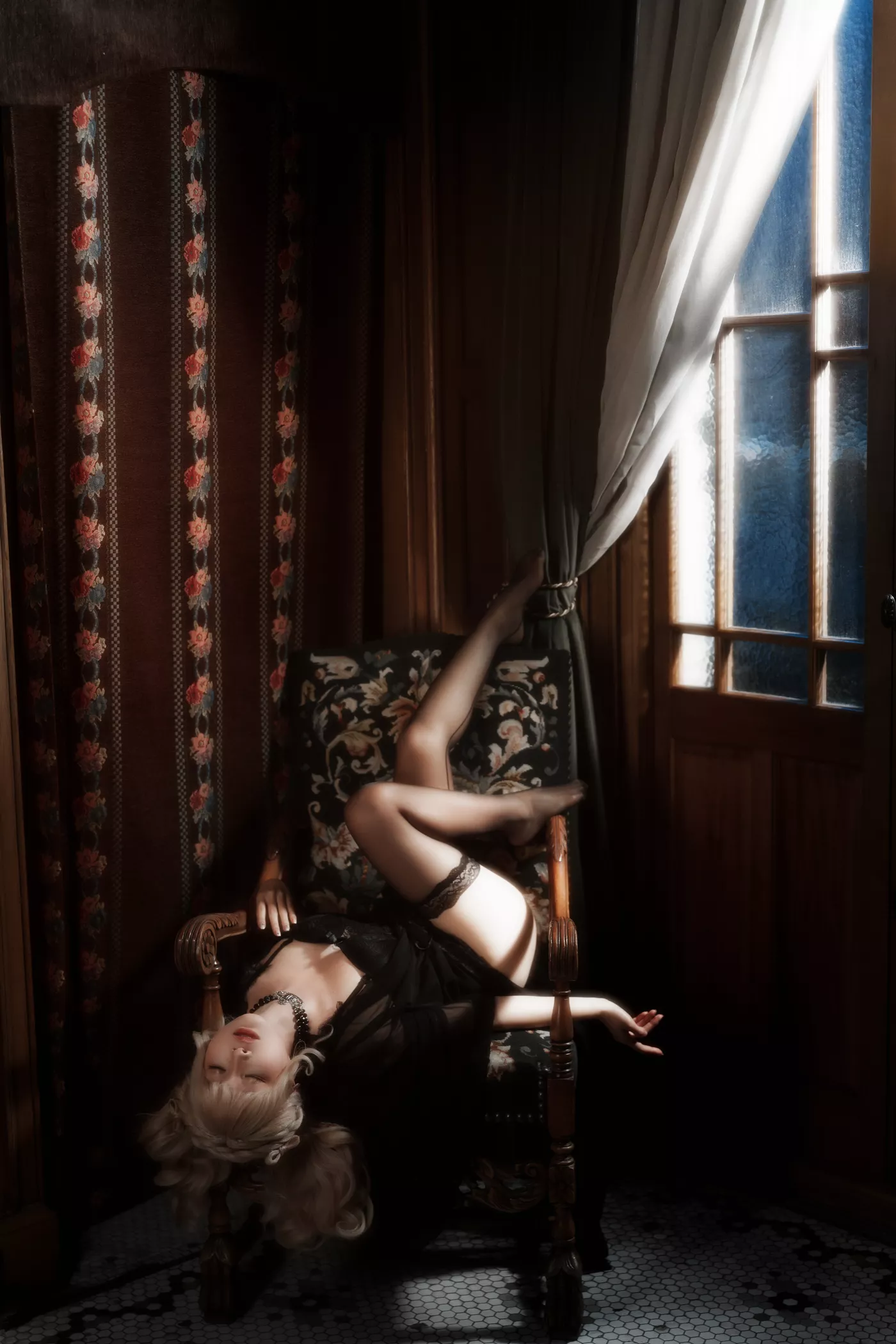 图片[37]-蠢沫沫  – 黑红纱裙[39P] – 速更版-美库