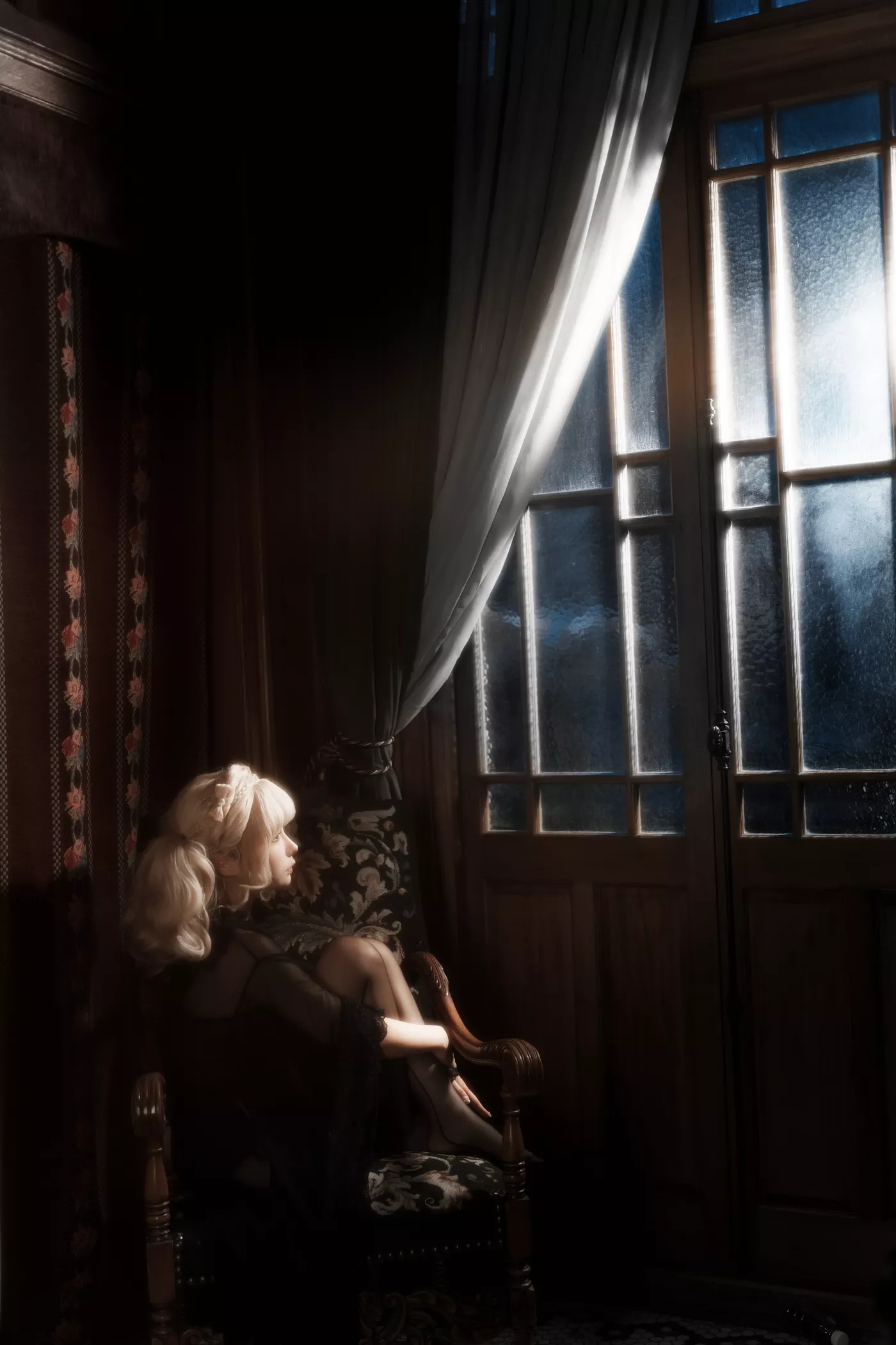 图片[38]-蠢沫沫  – 黑红纱裙[39P] – 速更版-美库