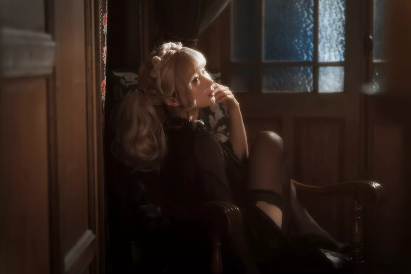 图片[40]-蠢沫沫  – 黑红纱裙[39P] – 速更版-美库