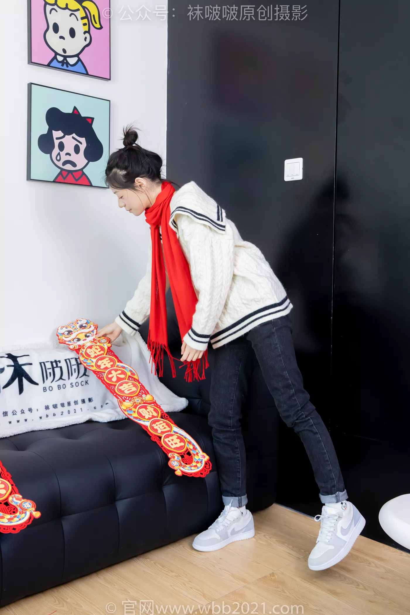 图片[15]-[BoBoSocks袜啵啵]NO.481 糯米-板鞋、白棉袜、裸足、对联迎新春，半脱袜子剧情[118P] – 速更版-美库