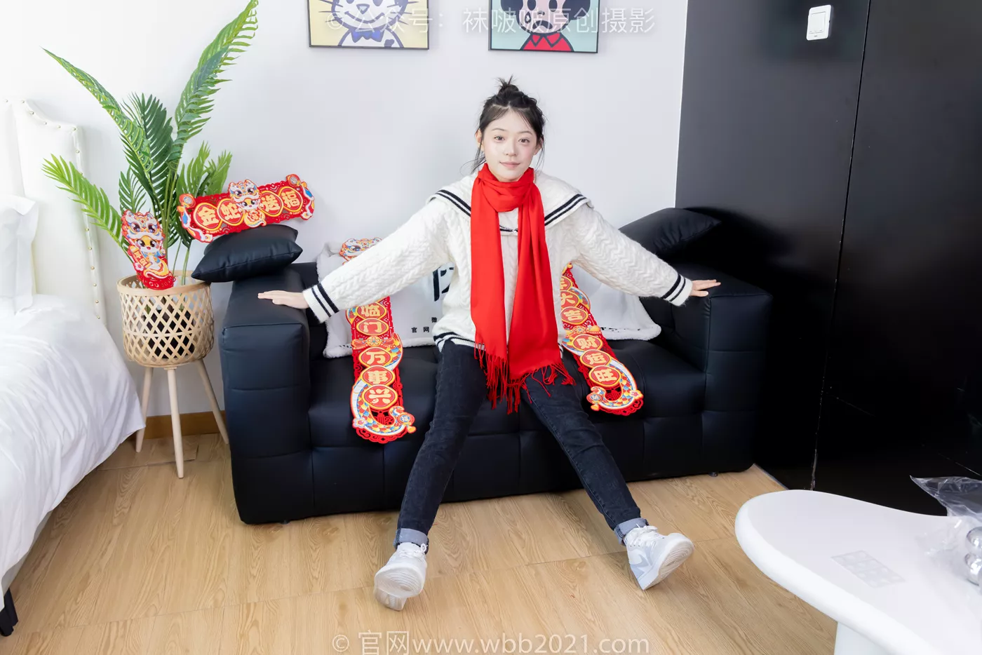 图片[16]-[BoBoSocks袜啵啵]NO.481 糯米-板鞋、白棉袜、裸足、对联迎新春，半脱袜子剧情[118P] – 速更版-美库