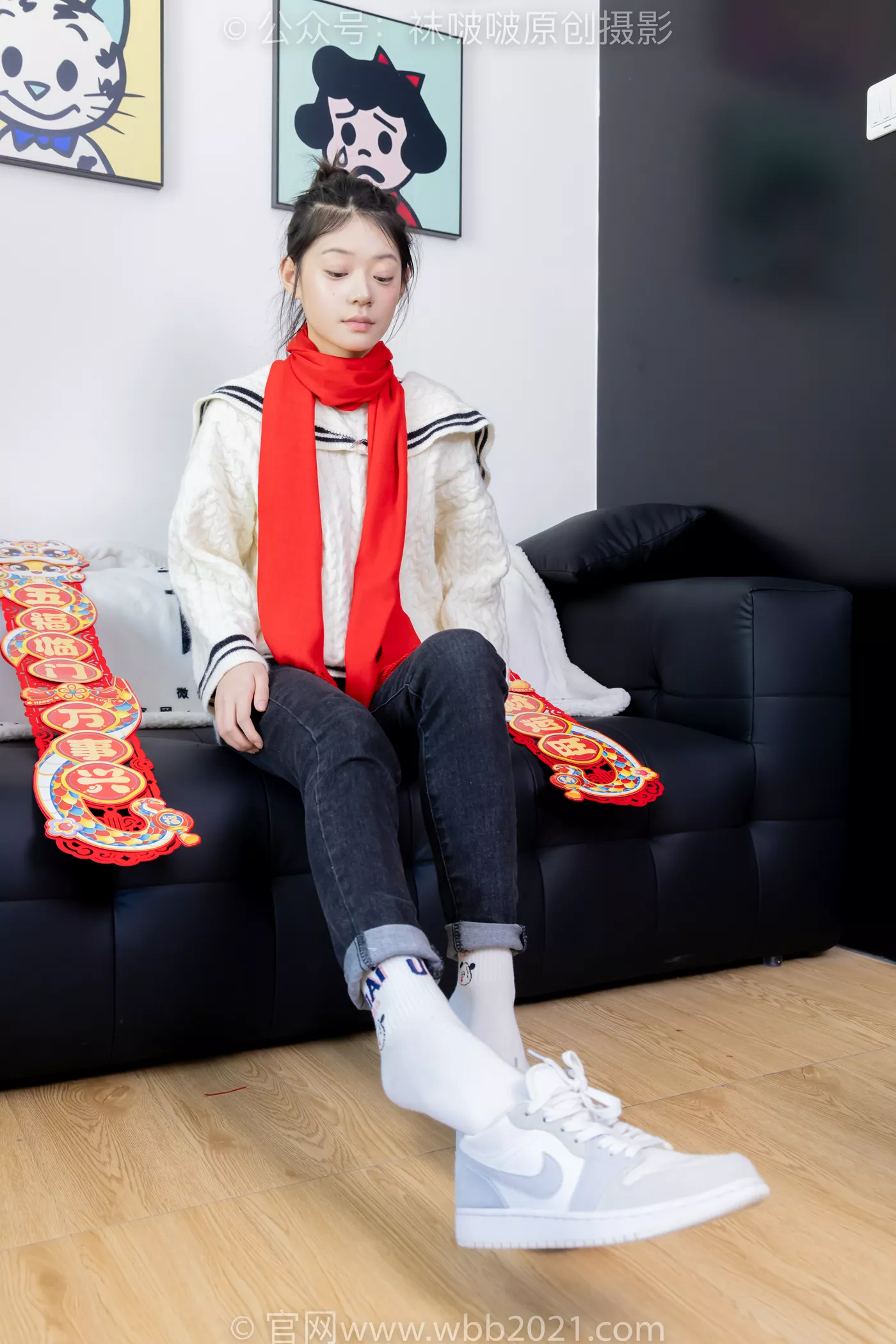 图片[22]-[BoBoSocks袜啵啵]NO.481 糯米-板鞋、白棉袜、裸足、对联迎新春，半脱袜子剧情[118P] – 速更版-美库