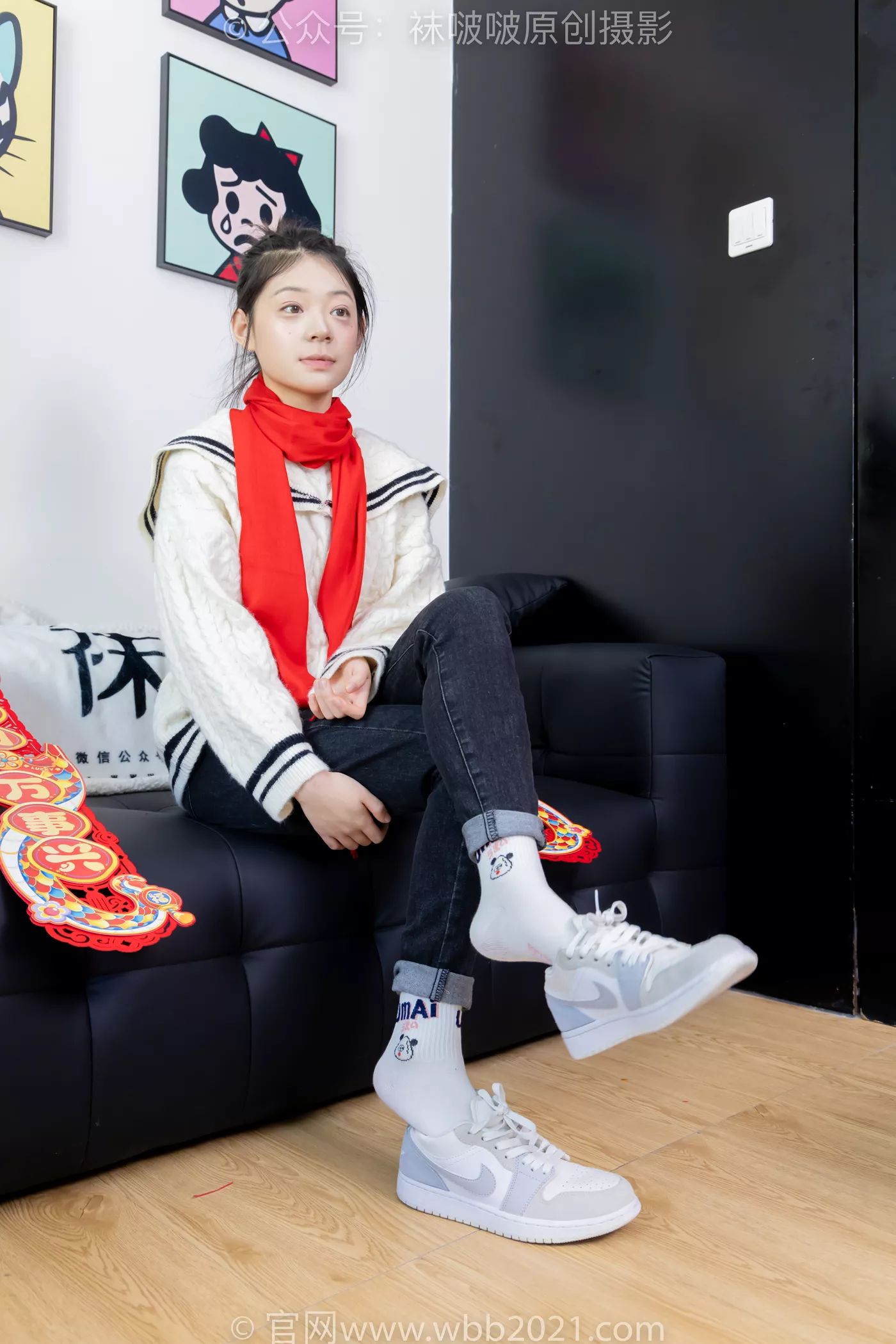 图片[24]-[BoBoSocks袜啵啵]NO.481 糯米-板鞋、白棉袜、裸足、对联迎新春，半脱袜子剧情[118P] – 速更版-美库