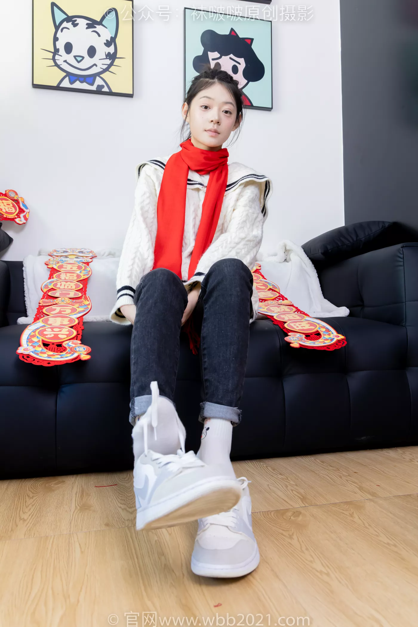 图片[29]-[BoBoSocks袜啵啵]NO.481 糯米-板鞋、白棉袜、裸足、对联迎新春，半脱袜子剧情[118P] – 速更版-美库