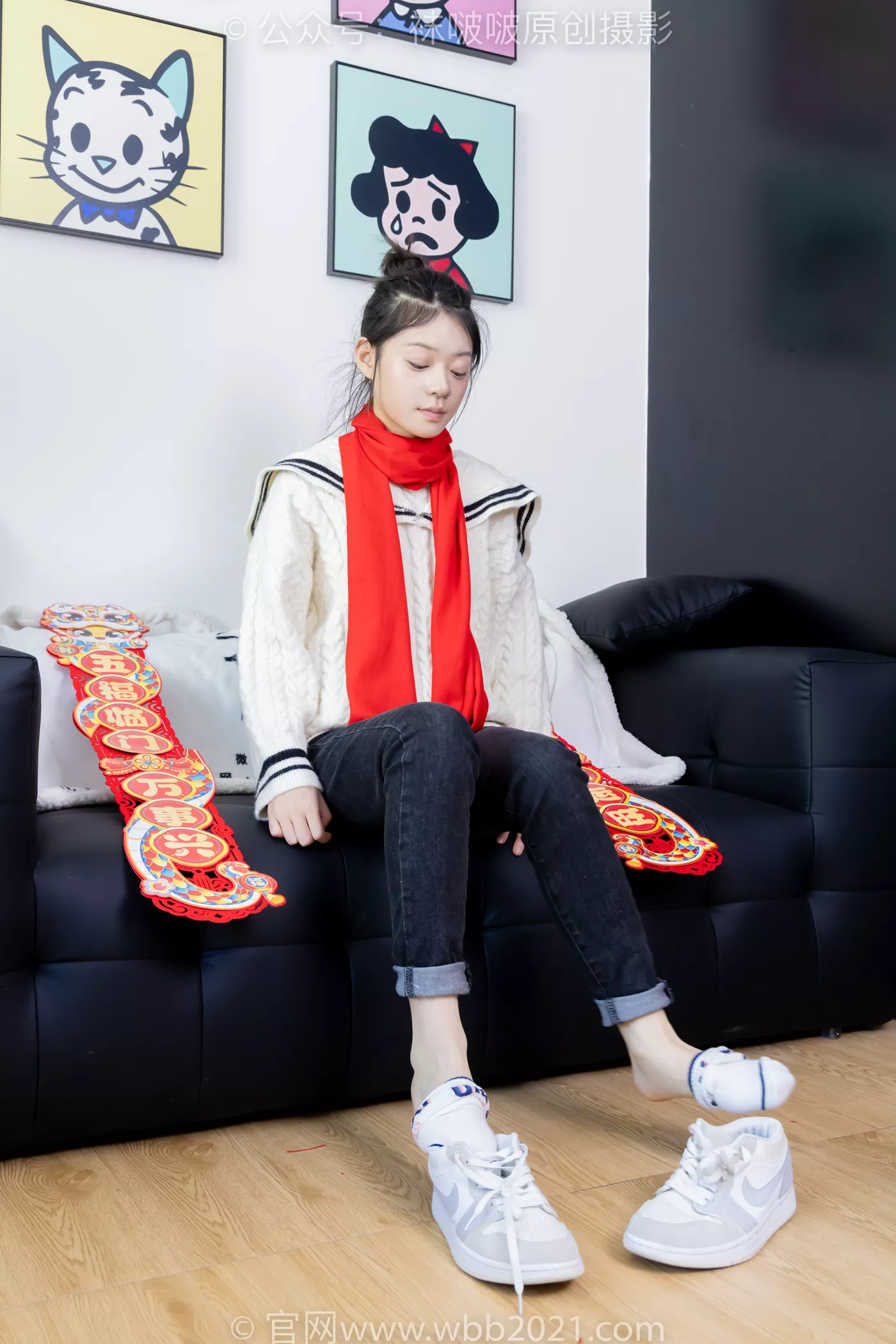 图片[33]-[BoBoSocks袜啵啵]NO.481 糯米-板鞋、白棉袜、裸足、对联迎新春，半脱袜子剧情[118P] – 速更版-美库