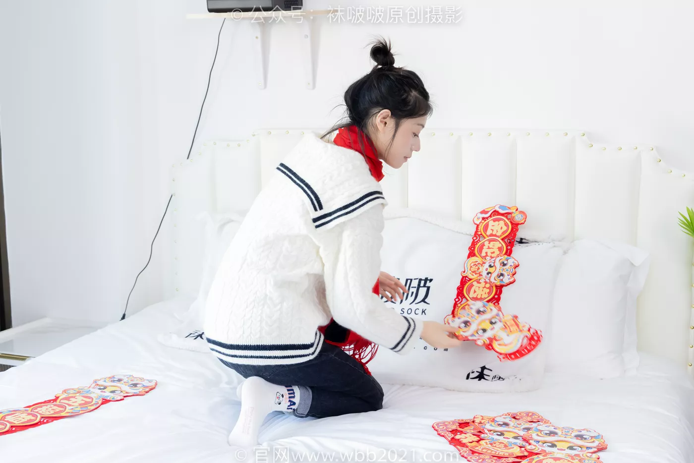 图片[46]-[BoBoSocks袜啵啵]NO.481 糯米-板鞋、白棉袜、裸足、对联迎新春，半脱袜子剧情[118P] – 速更版-美库