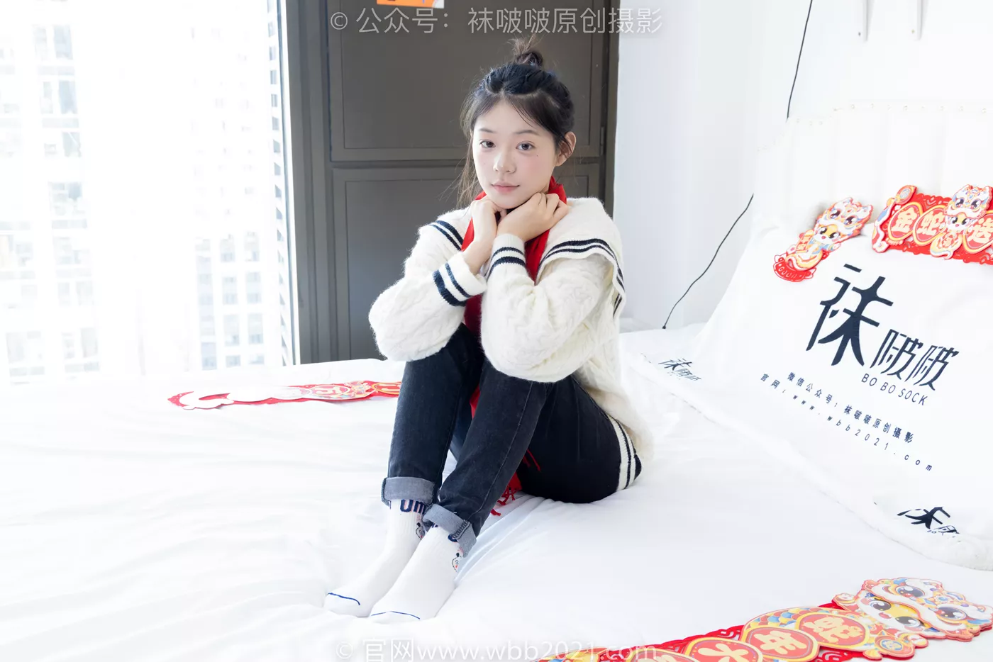 图片[56]-[BoBoSocks袜啵啵]NO.481 糯米-板鞋、白棉袜、裸足、对联迎新春，半脱袜子剧情[118P] – 速更版-美库