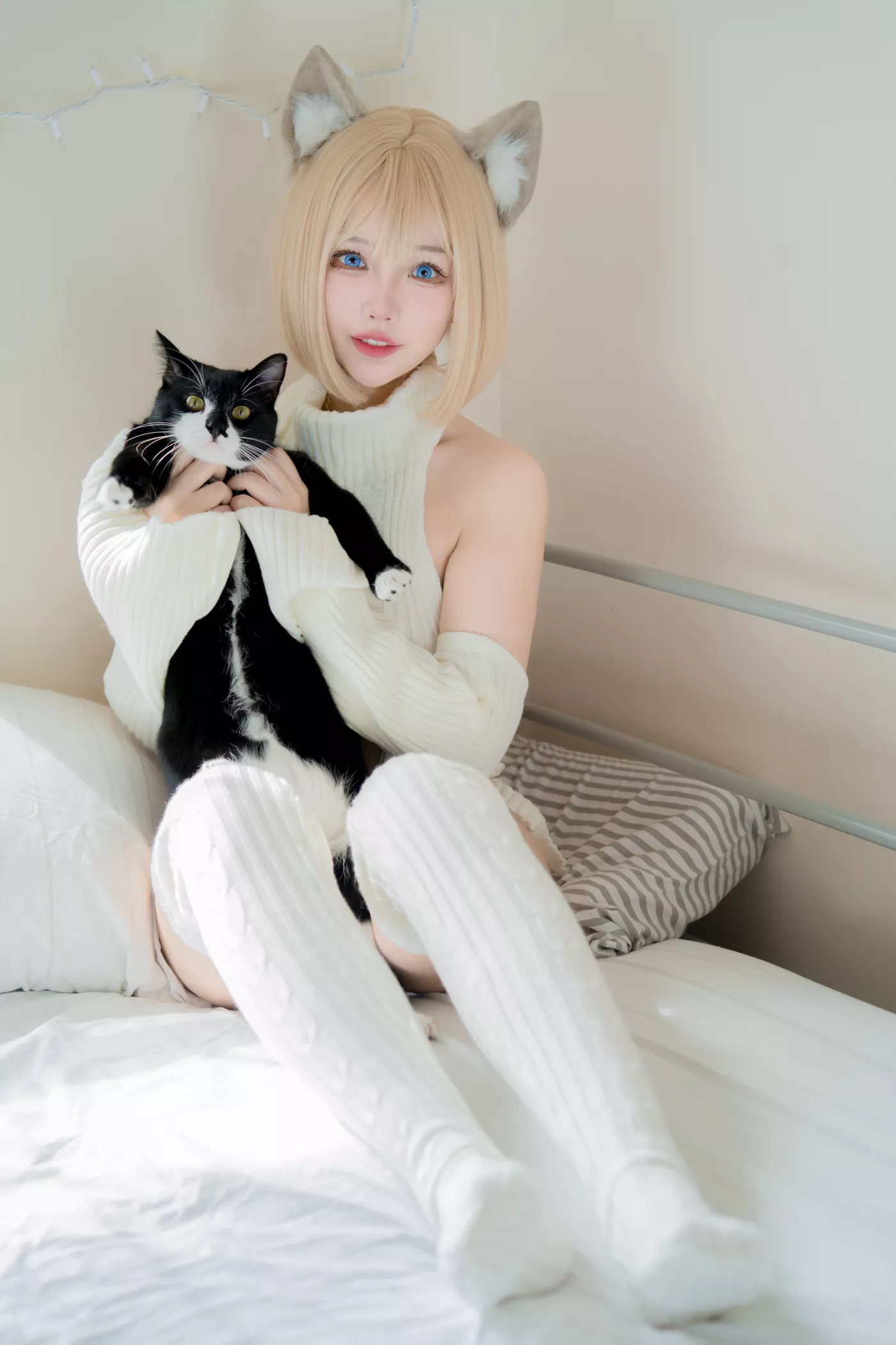 图片[11]-狐洛洛子 – 慵懒白猫[10P] – 速更版-美库