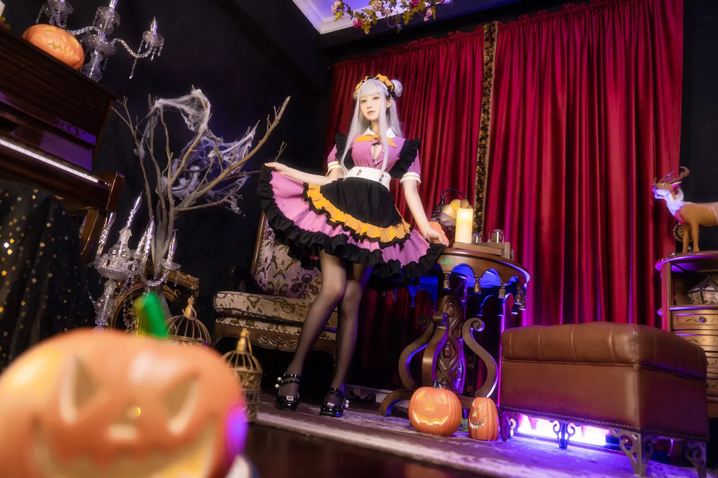 图片[12]-羽生三未图集  – 万圣黑丝女仆[28P] – 速更版-美库