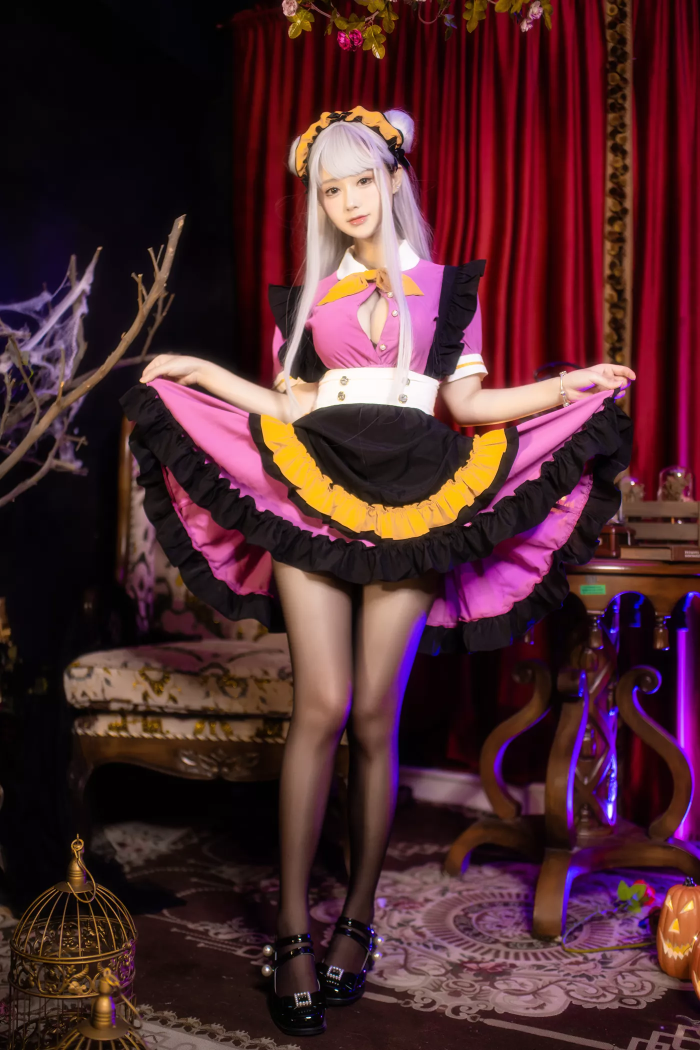 图片[21]-羽生三未图集  – 万圣黑丝女仆[28P] – 速更版-美库