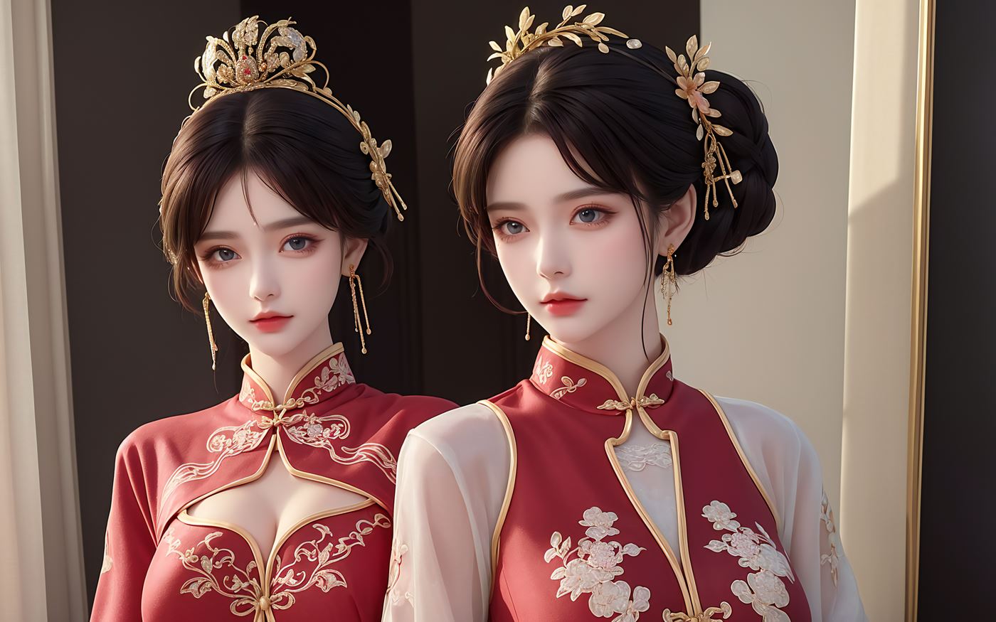 图片[29]-AI绘画 486 新娘姐妹花[46P] – 速更版-美库