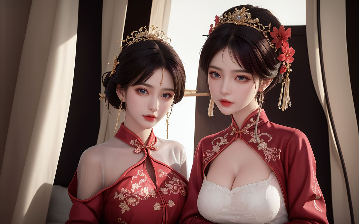 图片[33]-AI绘画 486 新娘姐妹花[46P] – 速更版-美库