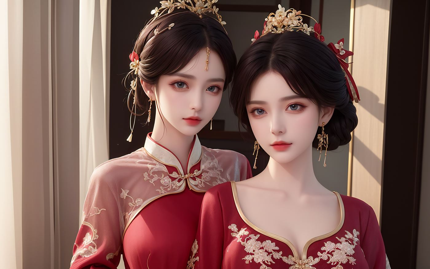 图片[35]-AI绘画 486 新娘姐妹花[46P] – 速更版-美库