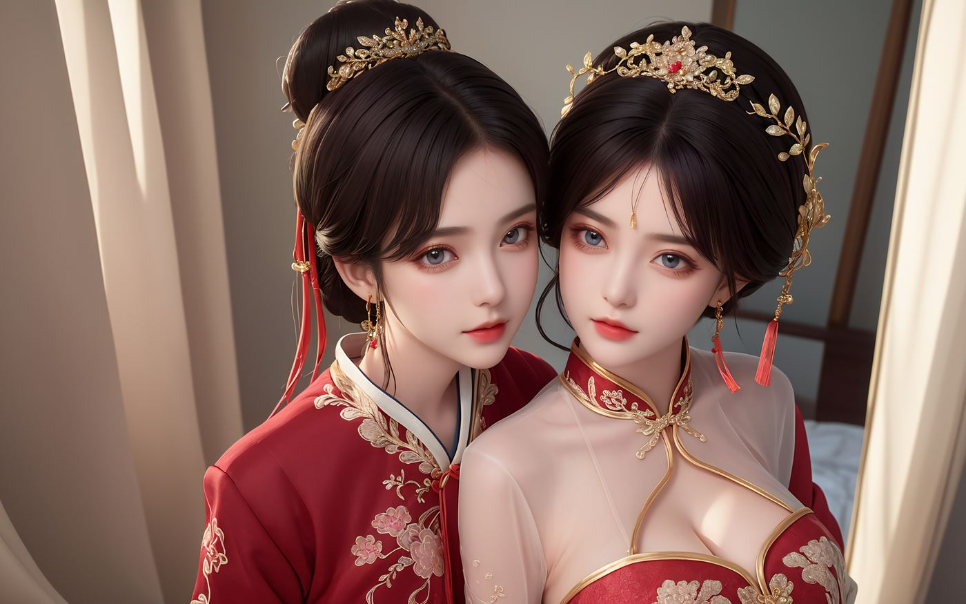 图片[40]-AI绘画 486 新娘姐妹花[46P] – 速更版-美库