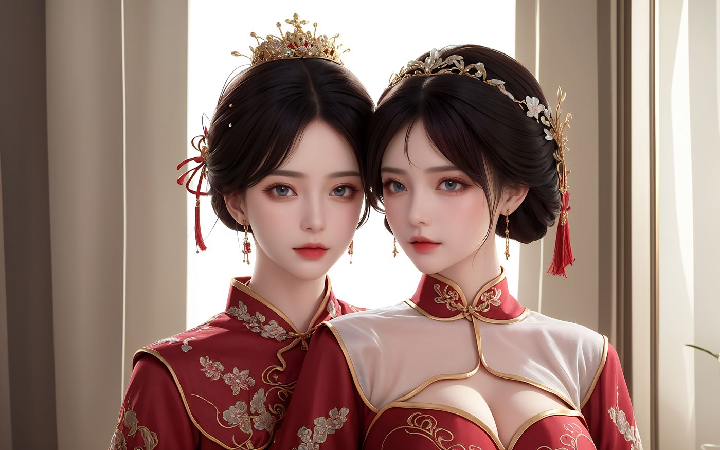 图片[41]-AI绘画 486 新娘姐妹花[46P] – 速更版-美库