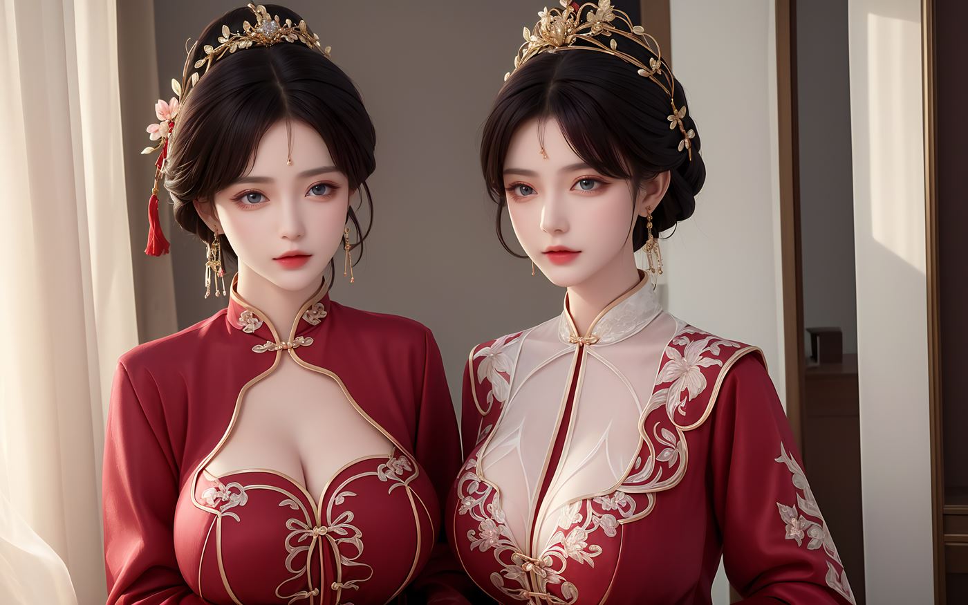 图片[47]-AI绘画 486 新娘姐妹花[46P] – 速更版-美库