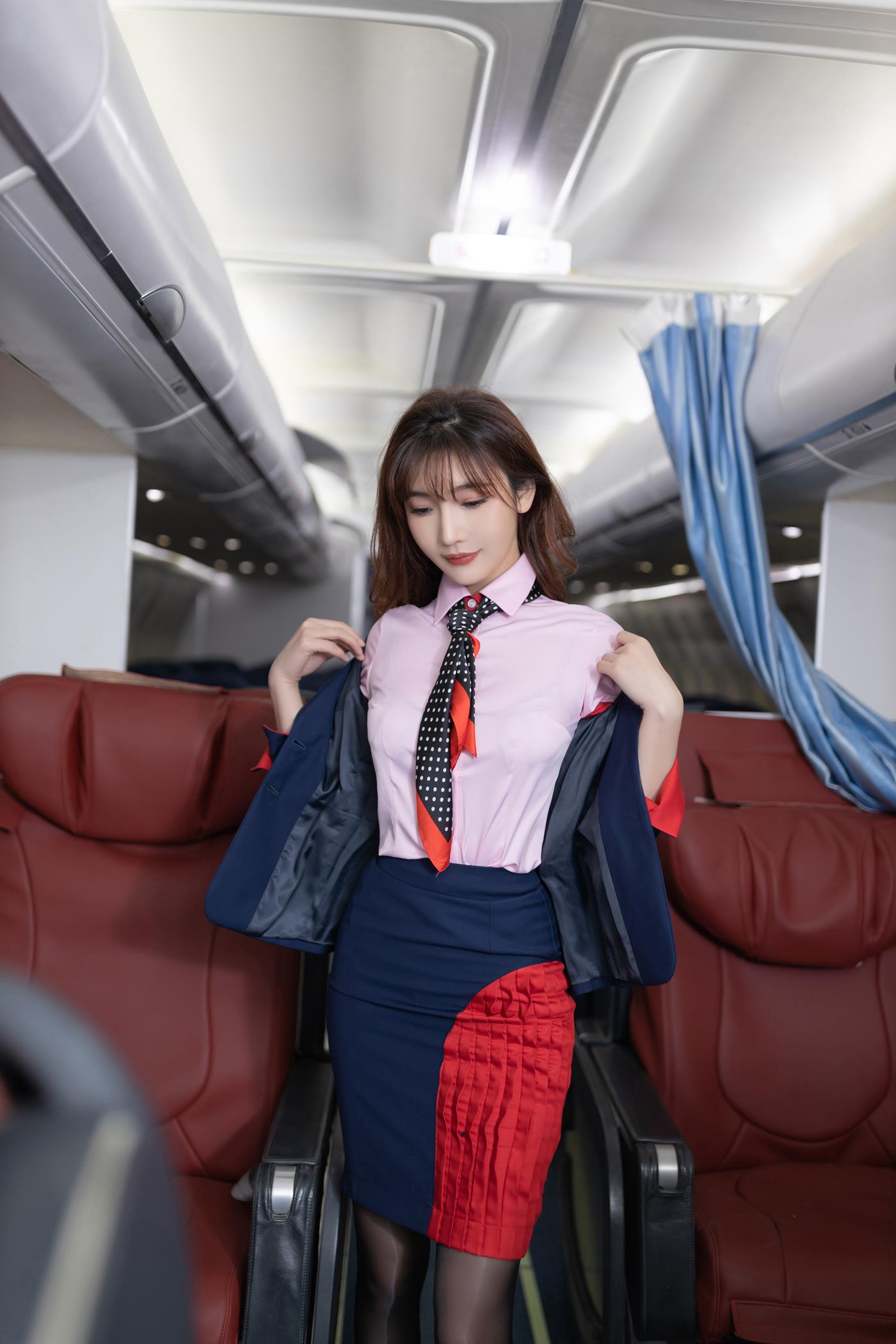 图片[24]-陆萱萱 – 粉色空姐制服[43P] – 速更版-美库