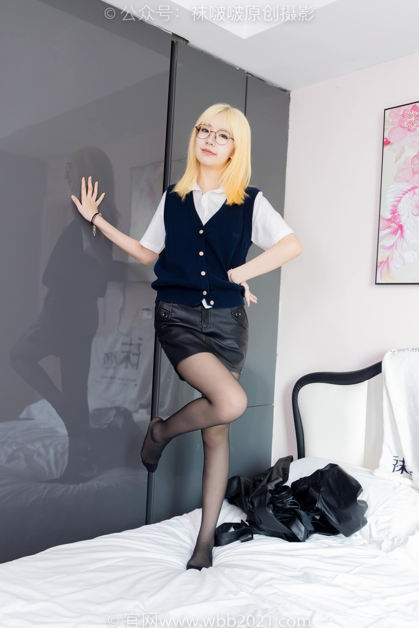 图片[21]-[BoBoSocks袜啵啵]NO.507 小甜豆 高跟长靴、薄黑丝、皮衣外套、ol风[113P] – 速更版-美库