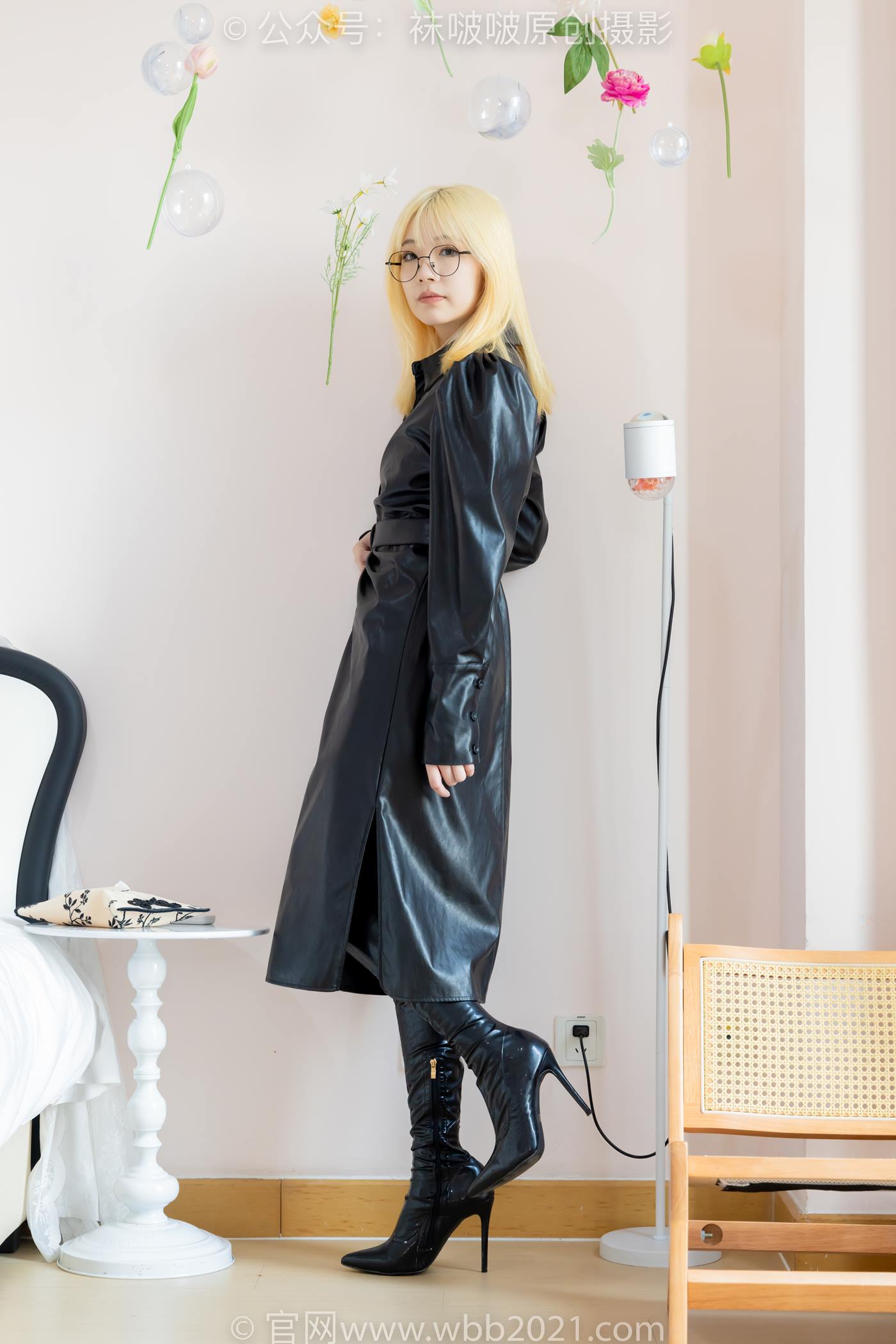 图片[62]-[BoBoSocks袜啵啵]NO.507 小甜豆 高跟长靴、薄黑丝、皮衣外套、ol风[113P] – 速更版-美库