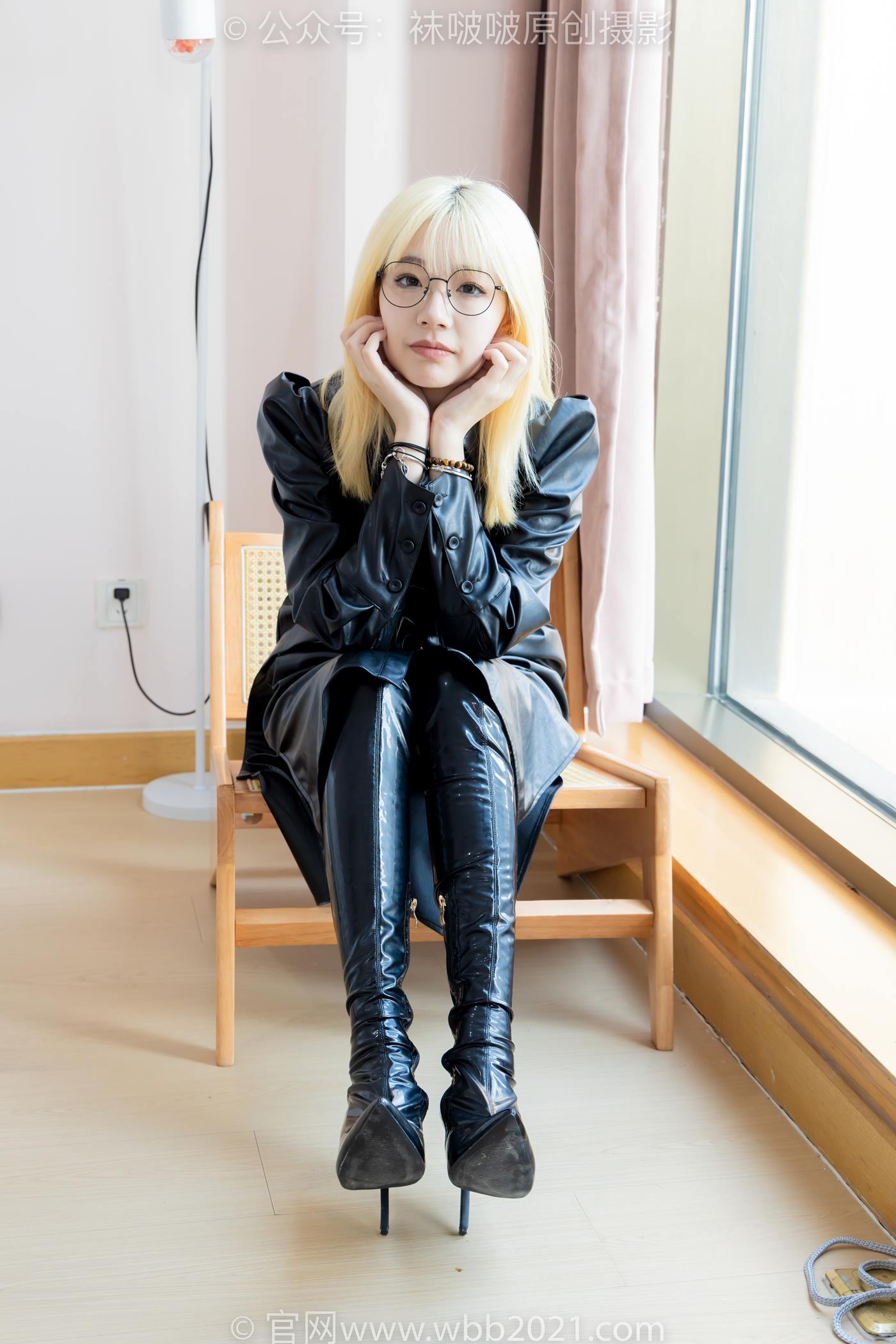 图片[72]-[BoBoSocks袜啵啵]NO.507 小甜豆 高跟长靴、薄黑丝、皮衣外套、ol风[113P] – 速更版-美库