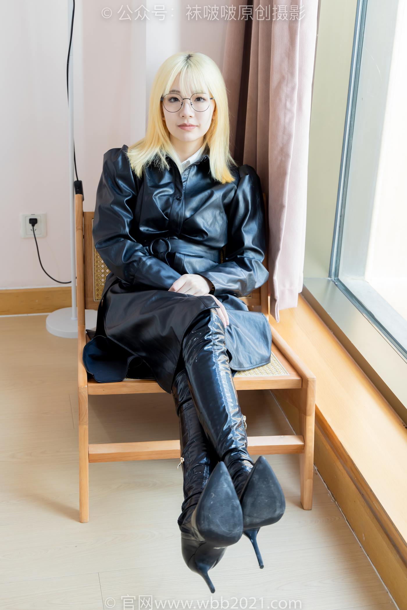 图片[76]-[BoBoSocks袜啵啵]NO.507 小甜豆 高跟长靴、薄黑丝、皮衣外套、ol风[113P] – 速更版-美库