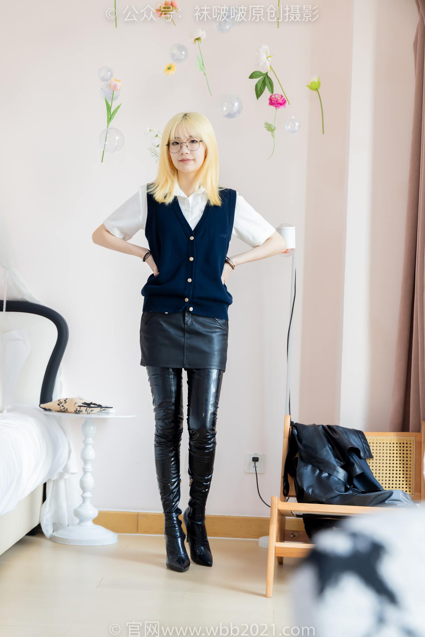 图片[106]-[BoBoSocks袜啵啵]NO.507 小甜豆 高跟长靴、薄黑丝、皮衣外套、ol风[113P] – 速更版-美库