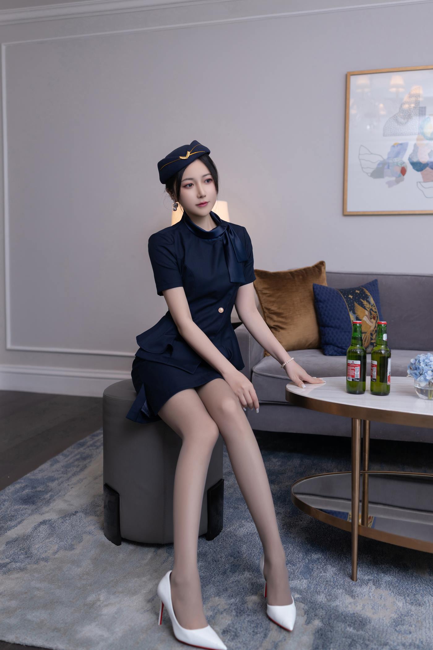 图片[10]-秀人名模鱼子酱Fish《空姐制服》写真[35P] – 速更版-美库