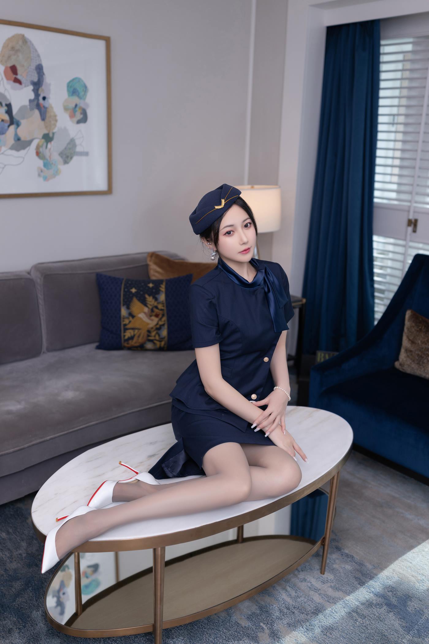 图片[15]-秀人名模鱼子酱Fish《空姐制服》写真[35P] – 速更版-美库