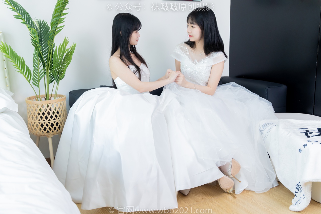 图片[15]-[BoBoSocks袜啵啵]NO.510 小甜豆&甜甜圈-两双高跟鞋、薄肉丝、薄白丝、婚纱主题、互相帮对方腿脚涂抹[96P] – 速更版-美库