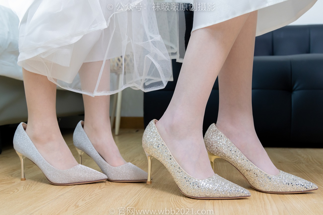 图片[32]-[BoBoSocks袜啵啵]NO.510 小甜豆&甜甜圈-两双高跟鞋、薄肉丝、薄白丝、婚纱主题、互相帮对方腿脚涂抹[96P] – 速更版-美库