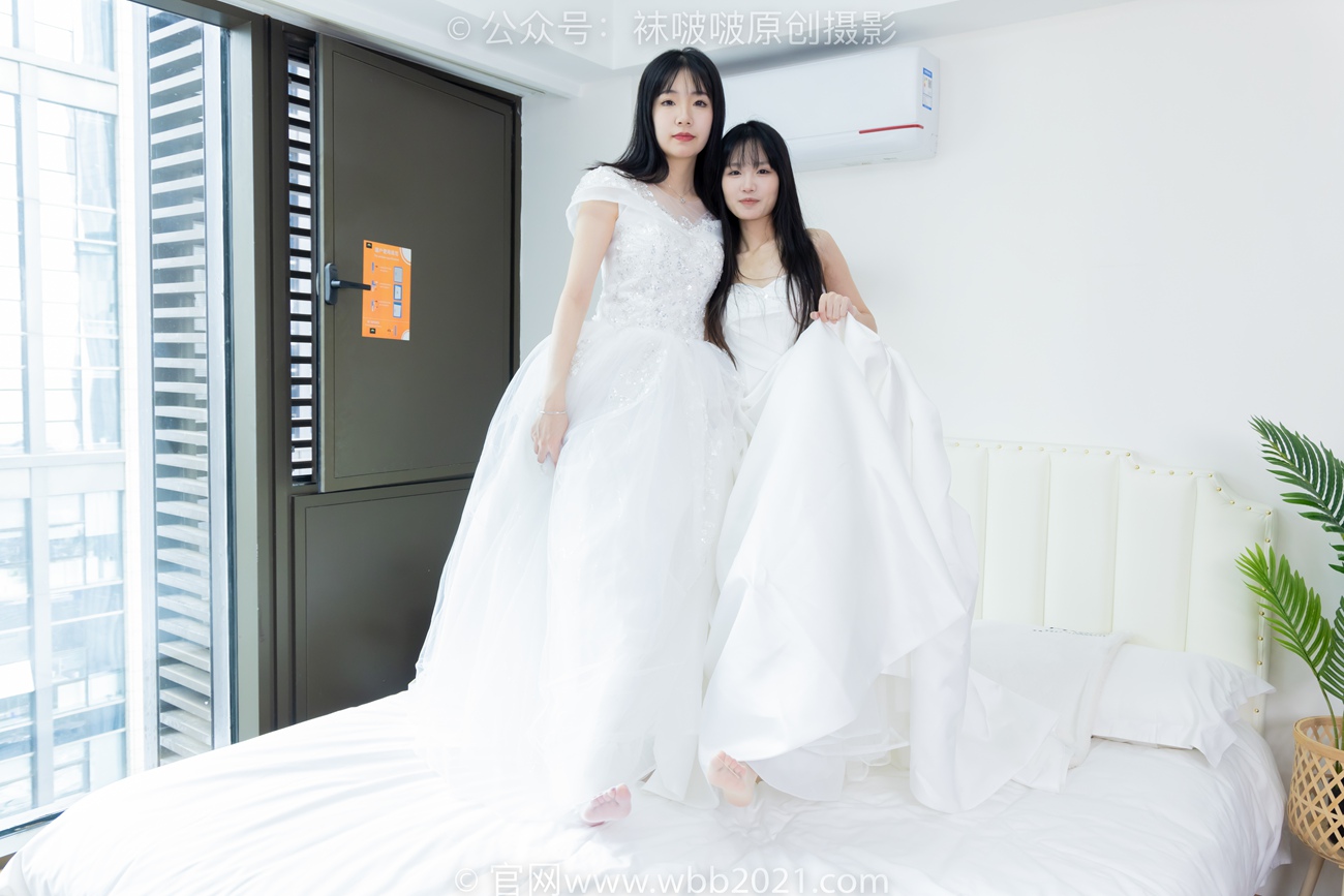 图片[35]-[BoBoSocks袜啵啵]NO.510 小甜豆&甜甜圈-两双高跟鞋、薄肉丝、薄白丝、婚纱主题、互相帮对方腿脚涂抹[96P] – 速更版-美库