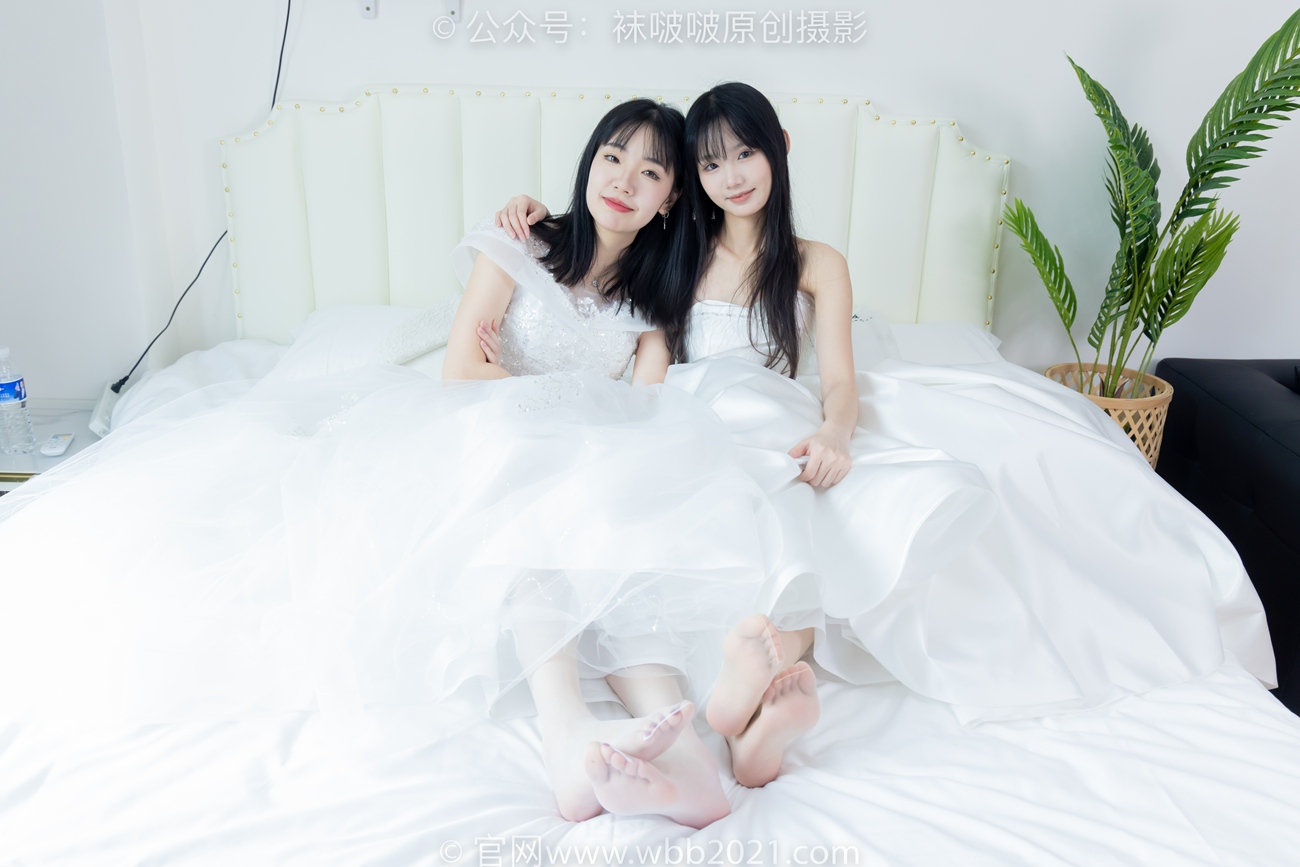 图片[46]-[BoBoSocks袜啵啵]NO.510 小甜豆&甜甜圈-两双高跟鞋、薄肉丝、薄白丝、婚纱主题、互相帮对方腿脚涂抹[96P] – 速更版-美库